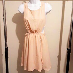 🛒3 for $15 sale! Love Culture~ Womens Peach Cutout Tie String Back Dress Size S